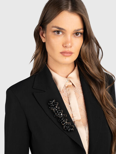 Jacket with classic lapel and rhinestones - 4