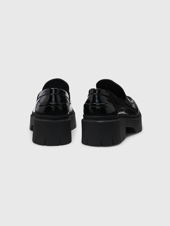 Leather loafers with logo - 3