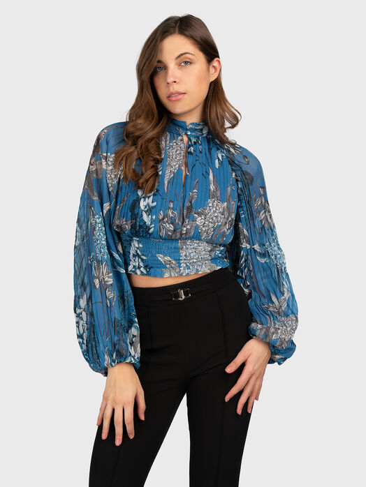 BIANCA short blouse with animal print