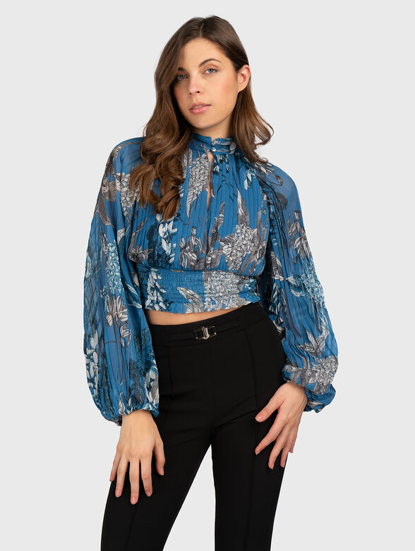 BIANCA short blouse with animal print - 1