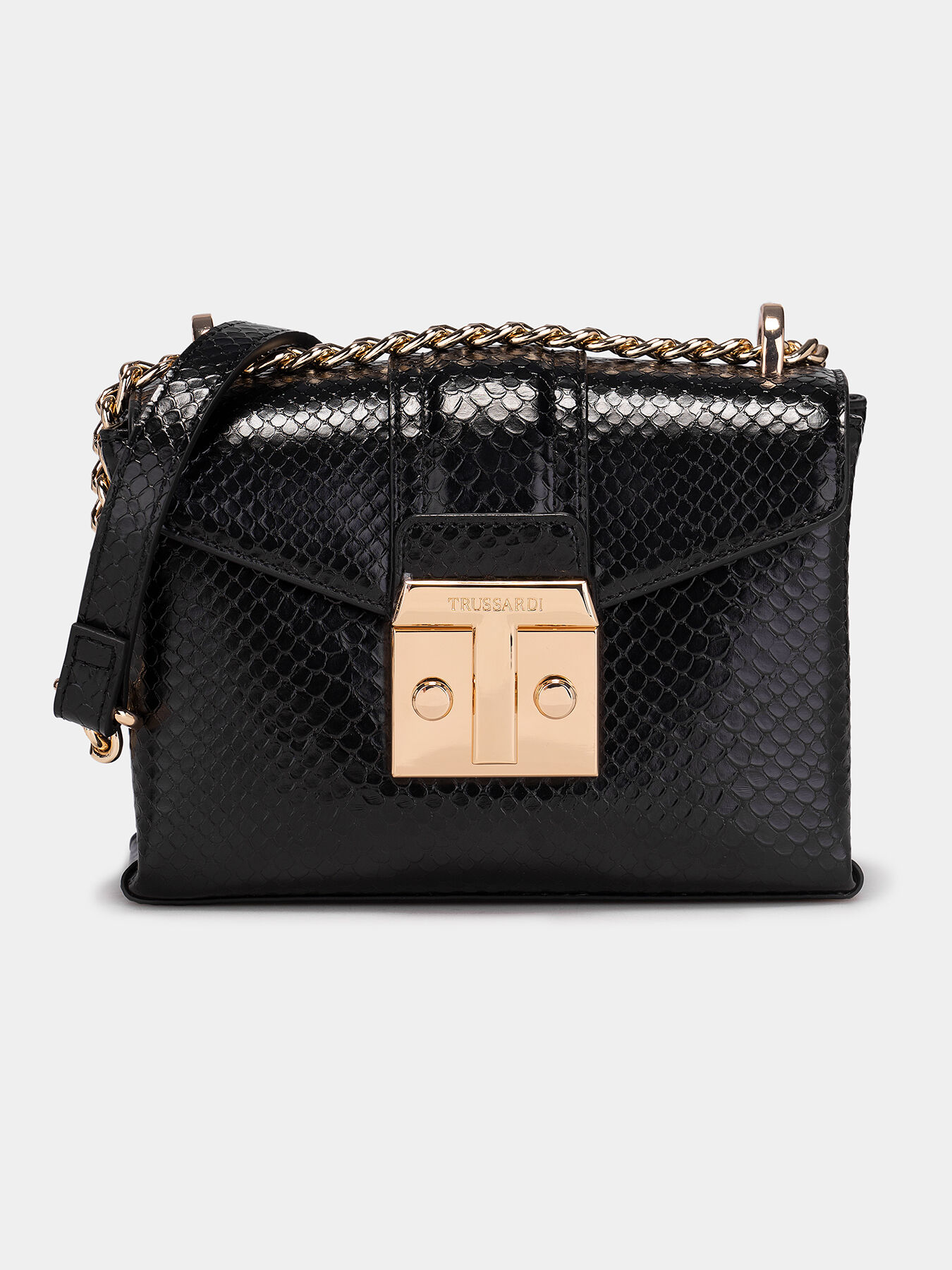 Small crossbody bag with a python print brand TRUSSARDI Globalbrandsstore en