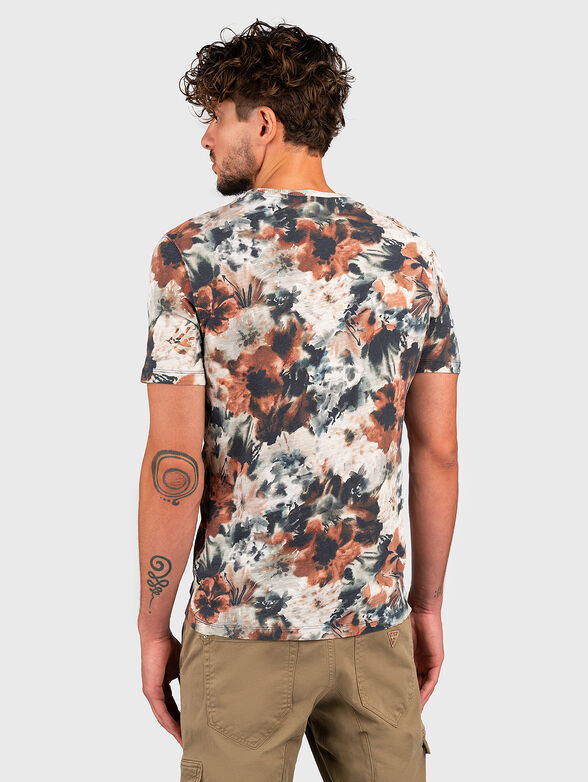 Cotton T-shirt with floral art print - 3