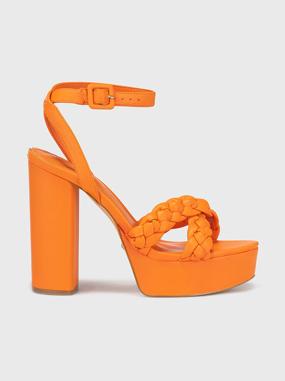 Оранжеви сандали GABIRA с преплетени елементи - 1