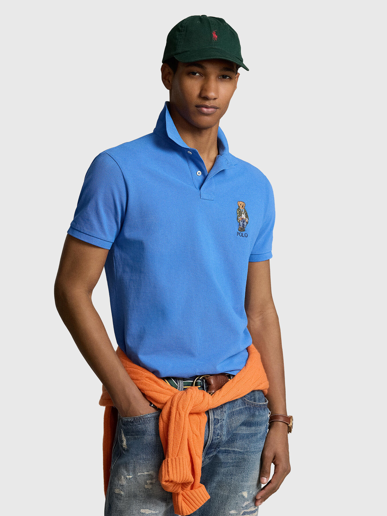 Cotton polo with embroideries deals