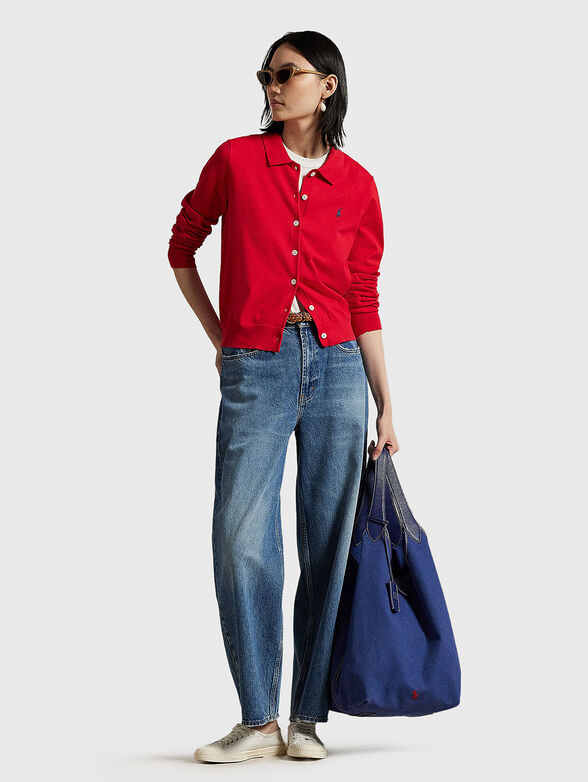 Cotton cardigan with logo embroidery - 2