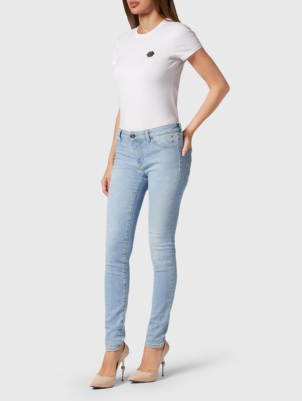 Skinny-fit jeans with logo patch  - 4