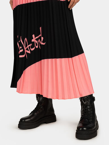 Skirt with soleil with color-block effect - 5