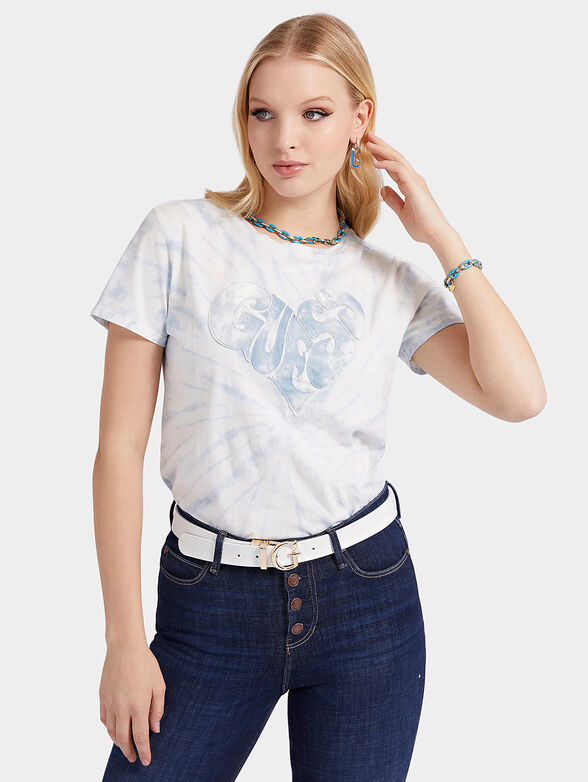 White T-shirt with tie-dye effect - 1