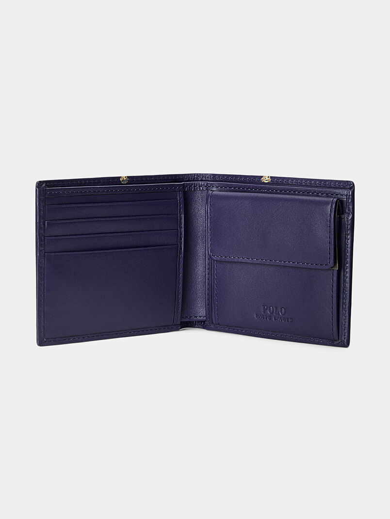Blue leather wallet with Polo Bear accent - 3