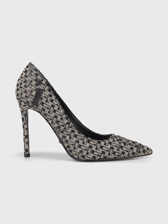 Heeled shoes with denim texture - 1