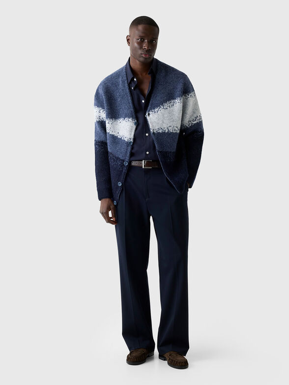 Dark blue pants with pleats - 4