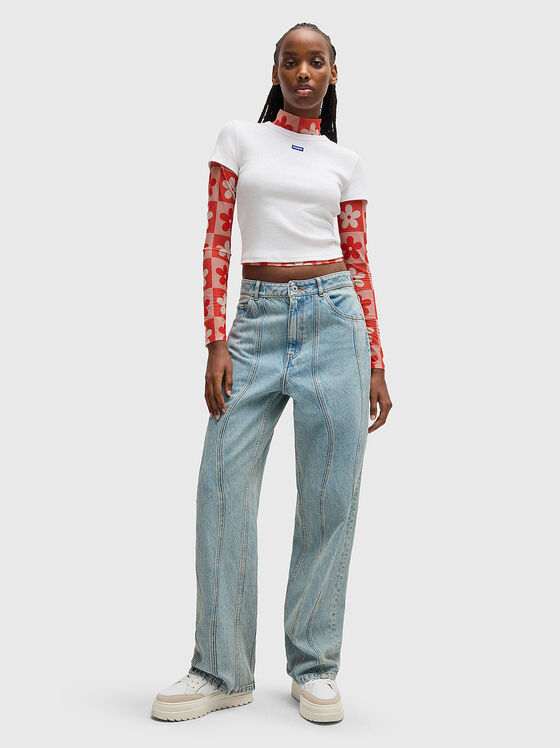 Слим тениска с овално деколте - 2