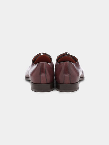 Leather Derby shoes in burgundy - 4