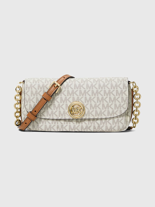 Leather crossbody bag with a monogram