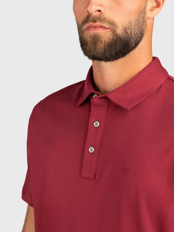 Embroidered logo cotton polo shirt - 4