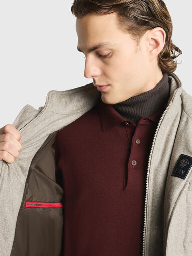 Down jacket with a quilted look - 4