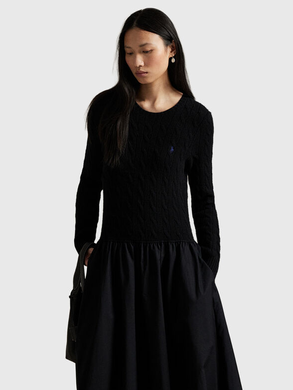 Long sleeve wool and cashmere dress - 3