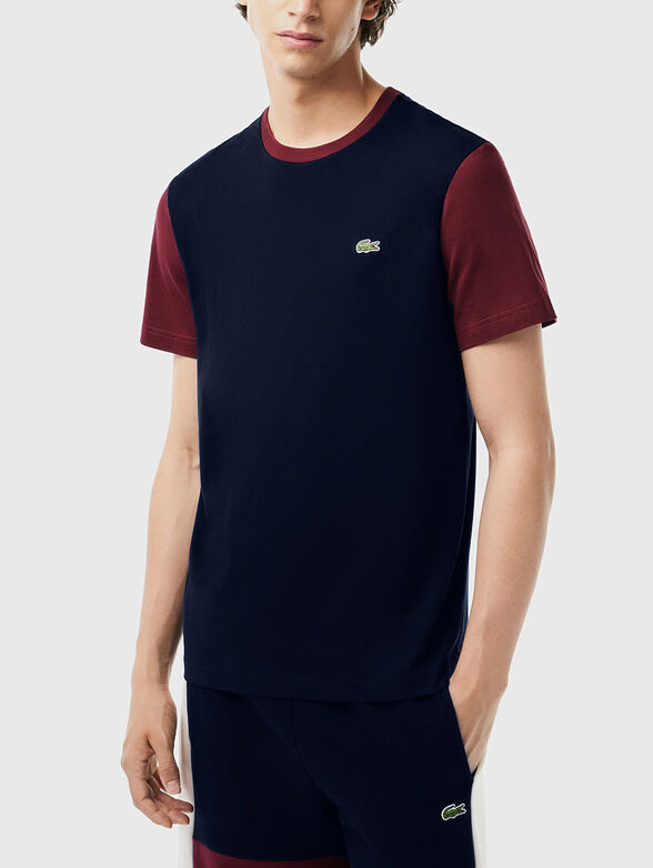 Black T-shirt with embroidered logo  - 1