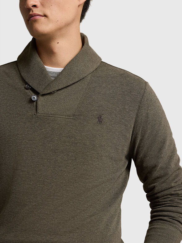 Sweater with embroidered logo in green - 4