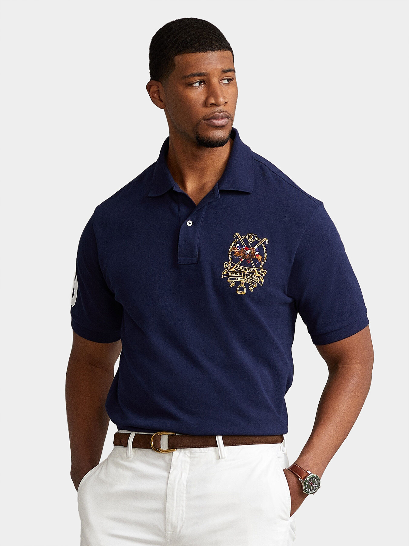 Polo shirt in blue color brand POLO RALPH LAUREN Globalbrandsstore en