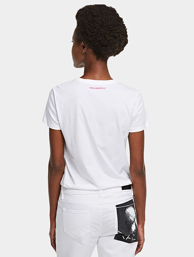 Black T-shirt with embossed logo print - 4