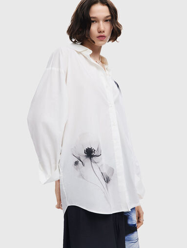 OSAKA white shirt with floral print - 5