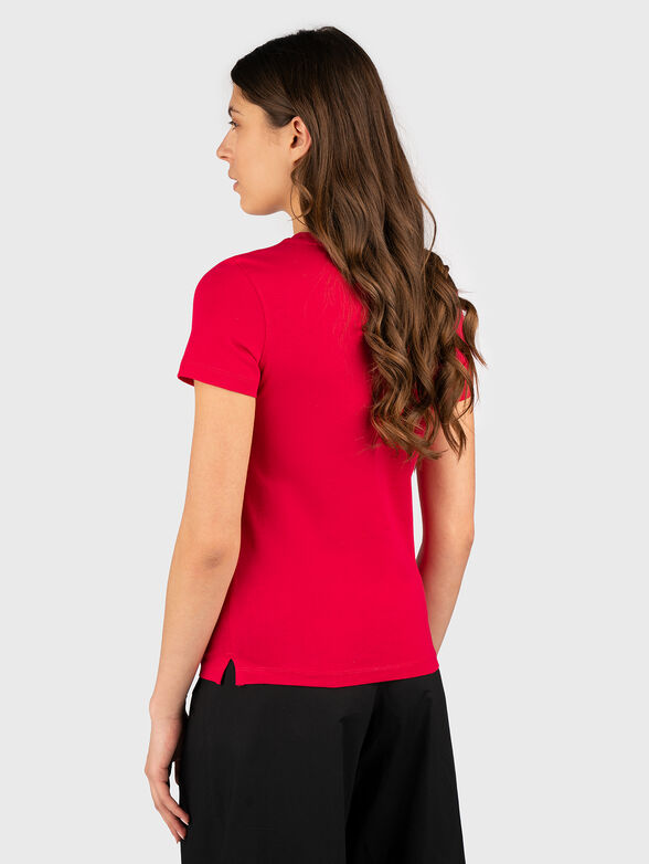 Cotton T-shirt with logo print and rhinestones - 2
