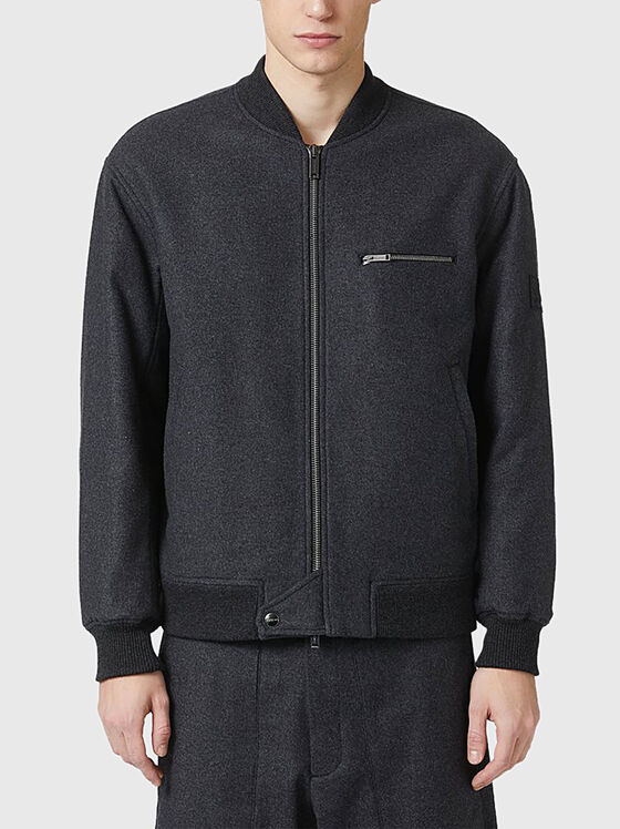 Wool blend bomber jacket - 1