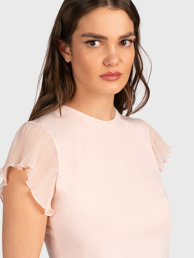 Black T-shirt with accent sleeves - 5