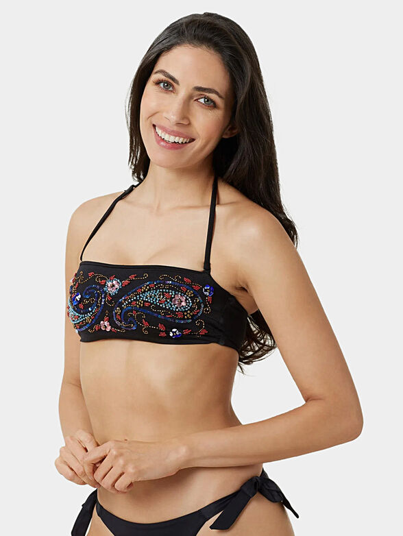 PAISLEY bikini bra with beads - 1