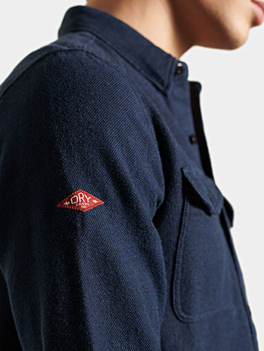 Cotton shirt with logo patch - 5