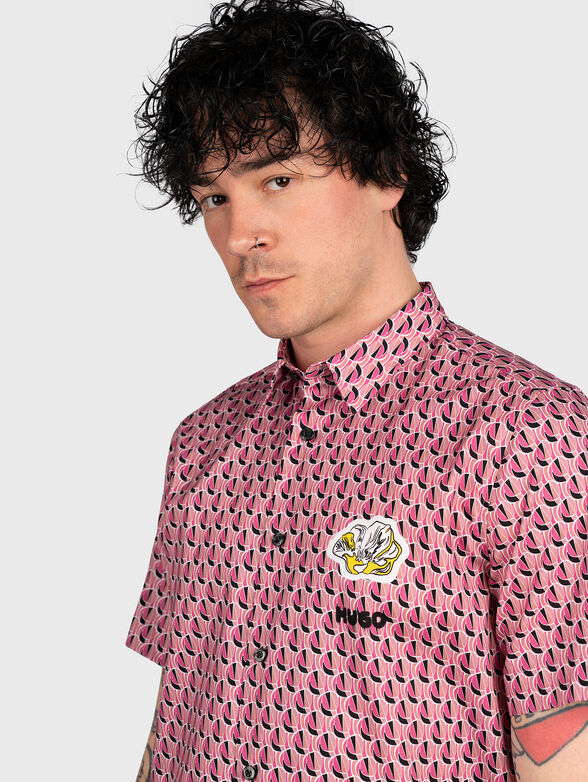 Pink shirt with accent back - 3