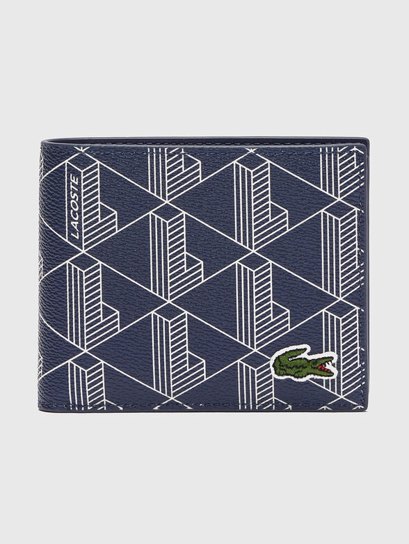 Dark blue wallet with monogram logo - 1
