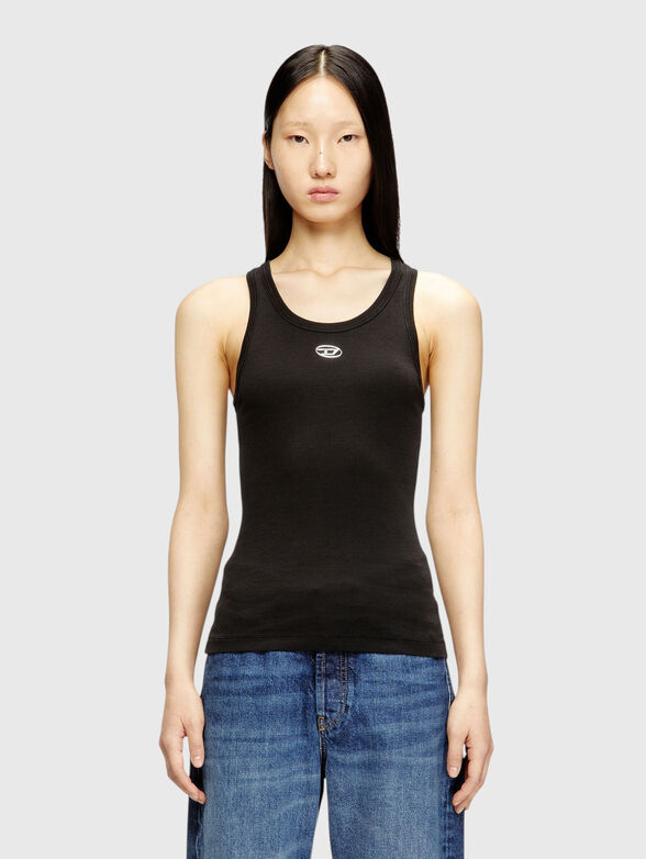 Black slim ribbed top - 2