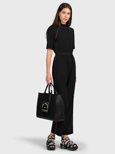 Black jumpsuit with branded waist - 3