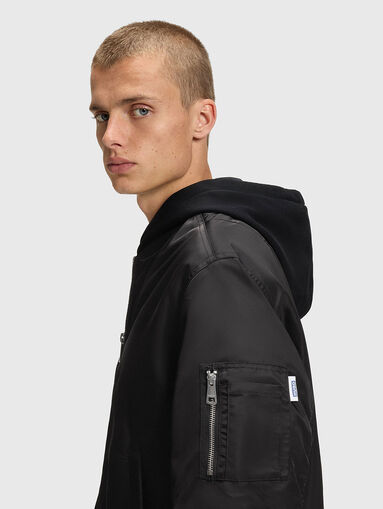 Bomber jacket with hood and pockets - 4