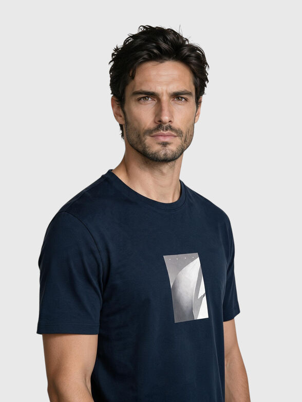 Dark blue cotton T-shirt - 4