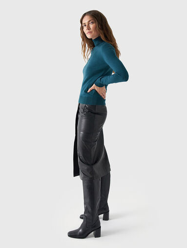 Cashmere blend sweater with polo collar - 4