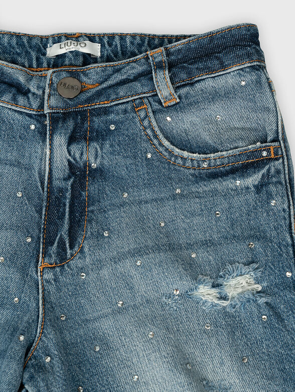 Jeans with rhinestones and tears - 2