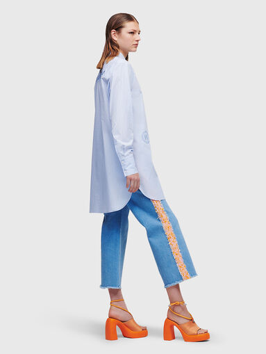 Striped tunic shirt with embroidery - 3
