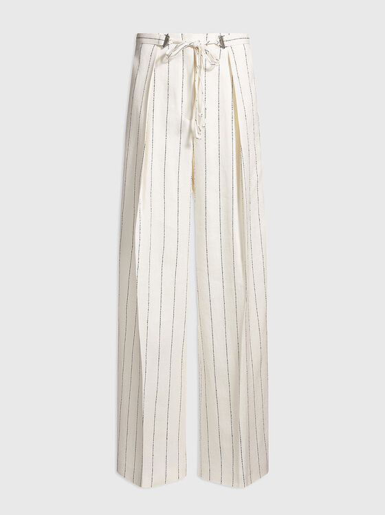 High-waisted linen trousers - 1