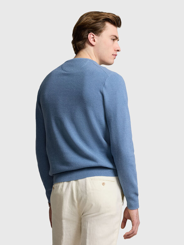 Blue cotton sweater - 3