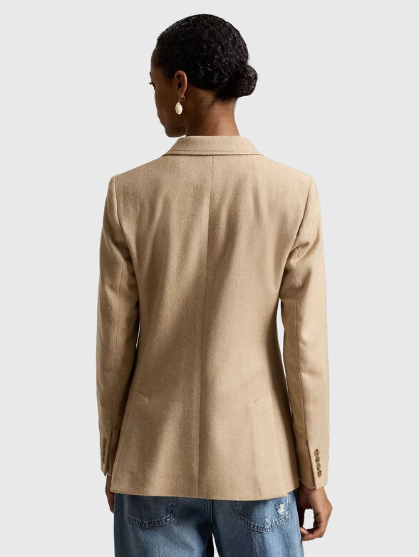 Beige single breasted wool jacket - 3