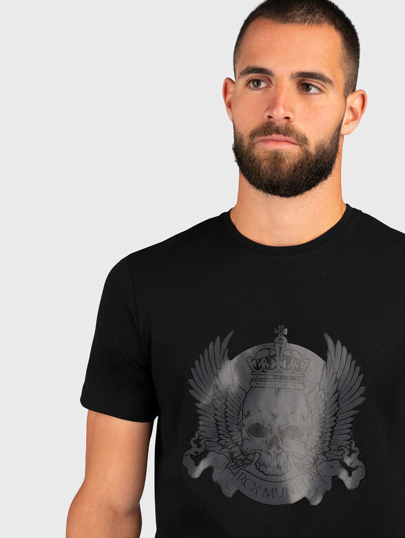 Black T-shirt with print  - 4