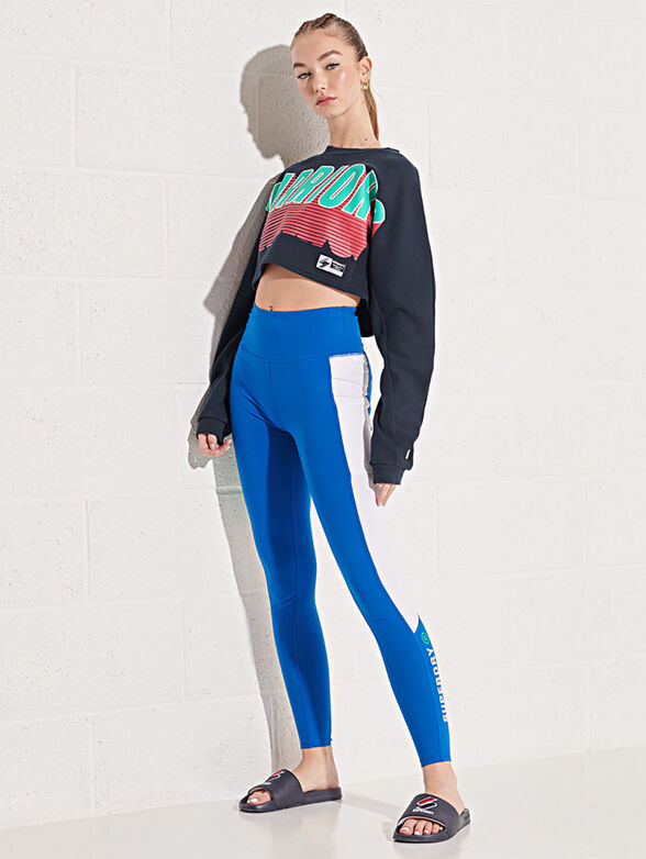 Cropped sweatshirt with contrastic print - 2