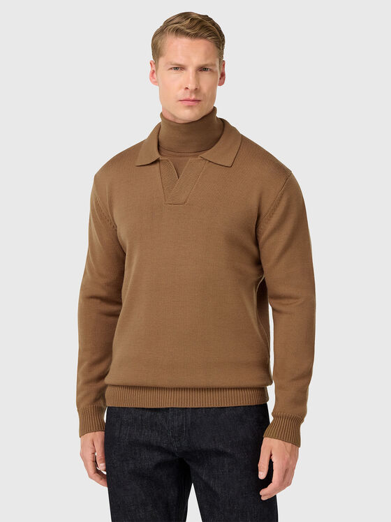Плетен поло-шърт от мерино вълна - 1