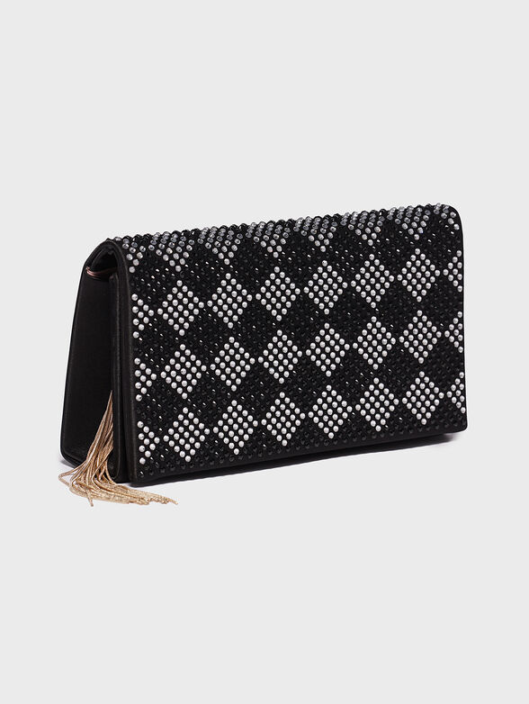 Black clutch bag with crystal applications - 2