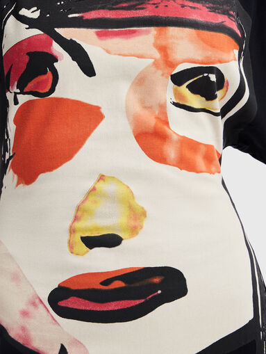 Mini dress with art print - 4