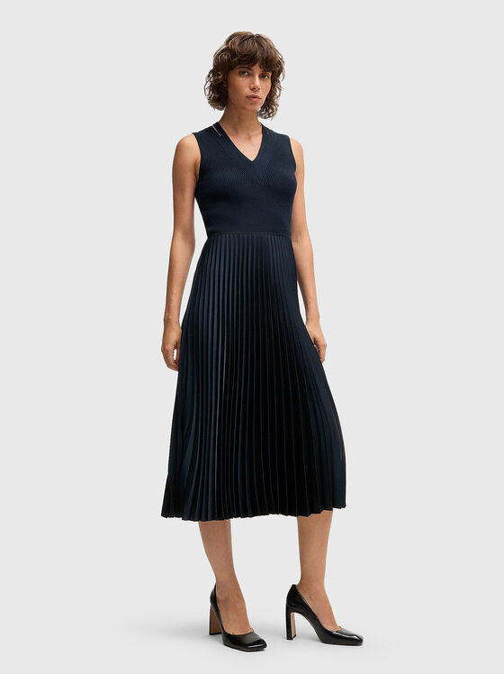 Navy blue midi dress - 1