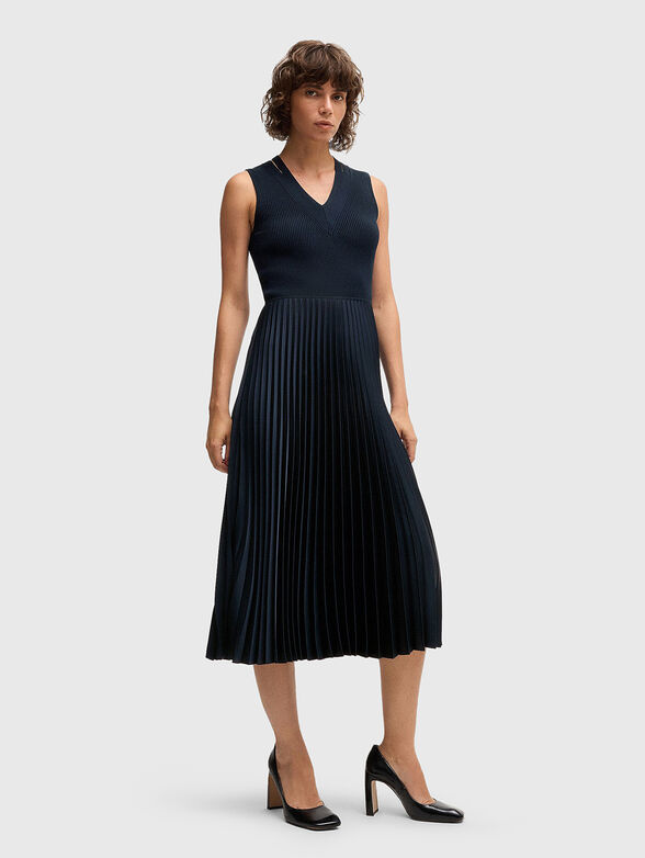 Navy blue midi dress - 1